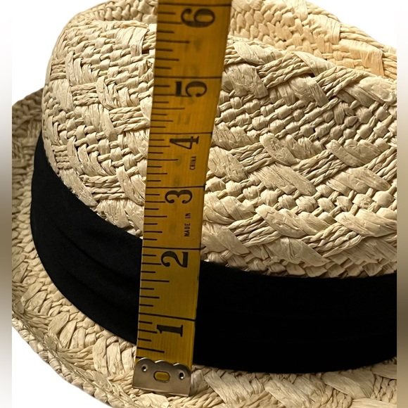 Paper Straw Hat & Striped Ribbon for Baby Boys - beige, Baby